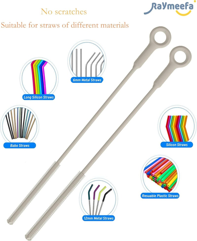 Raymeefa Silicone Straw Cleaner Brush (2-Pack),Extra Long Pipe Cleaners for Standard Straws,Compatible with 30/40 oz Tumbler Straws,Scratch-Free & Easy to Clean(Khaki) - Image 5